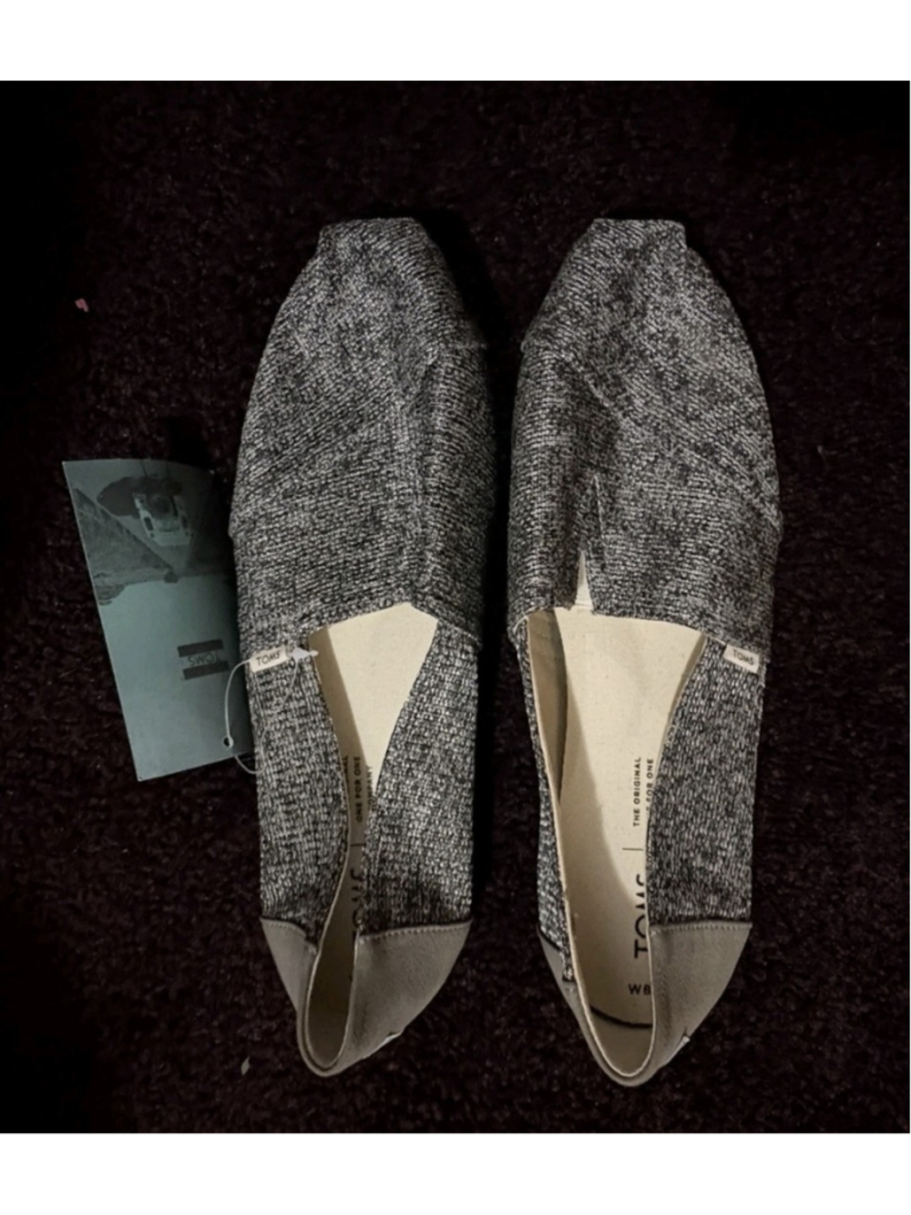 TOMS Women's Classics Canvas Flats Size US 8.5 M. Gray Shimmer